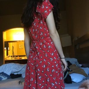 Red floral dress